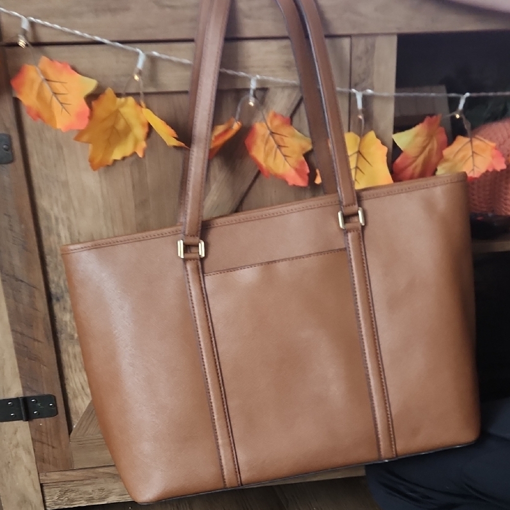 Michael Kors Tan Leather Tote - Picture 4 of 9